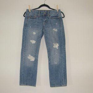American Eagle Boy Fit Faded Ripped Jeans